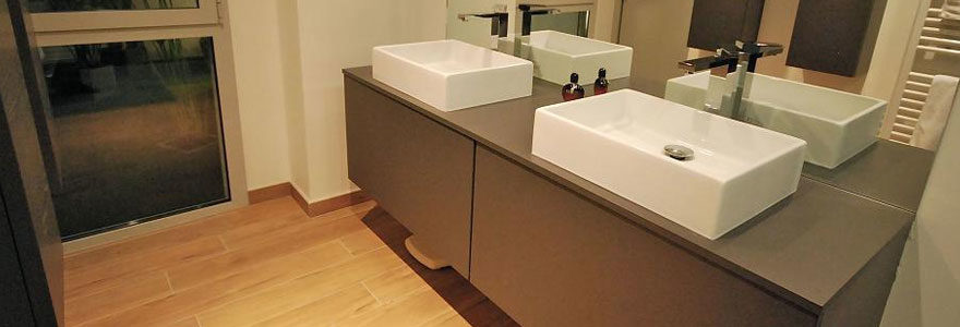 meubles de salles de bain avec vasque intégrée